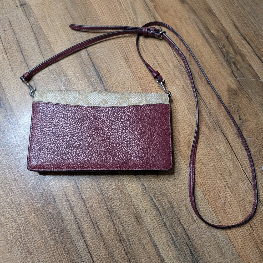 Anna Foldover Crossbody Clutch In Signature Canvas With Rexy By Guang Yu - Picture 9 of 14